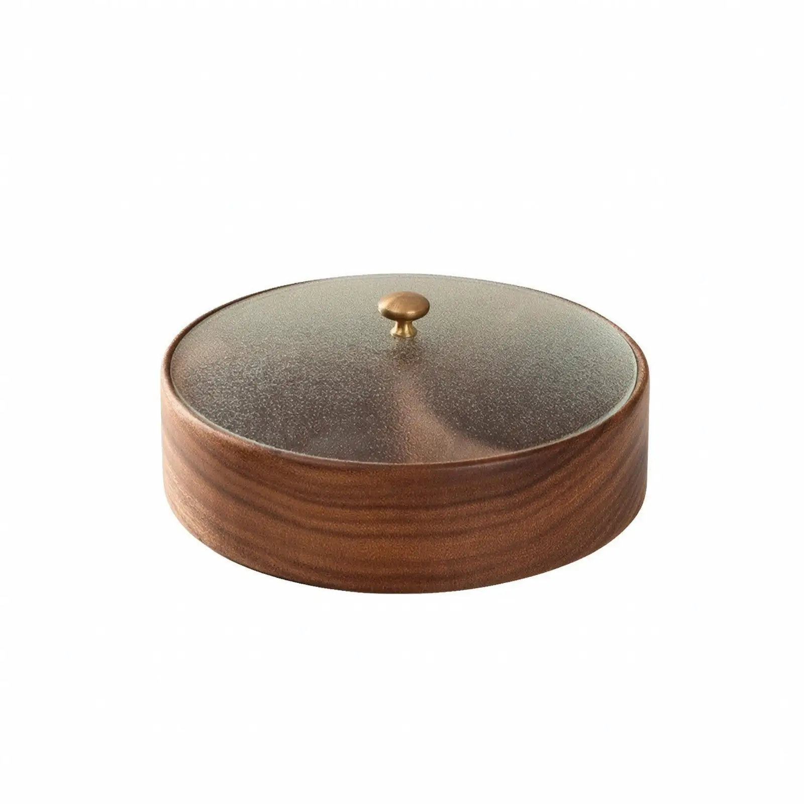 Long-Lasting Walnut Wood Snack Storage Box Sturdy Sectional Dish Divided