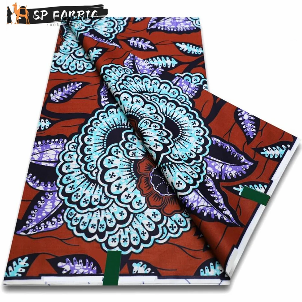 

Super Fabric 100% Original Real Ankara Fabric African Wax Fabric Block Print Batik Dutch Fabric 6yards For Wedding Party VL193