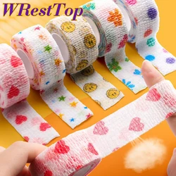 5Pcs/Lot 2.5cm Wide Self Adhesive Bandage Wrap,Colorful Athletic Elastic Cohesive for Sports Injury: Wrist, Knee & Ankle Sprains