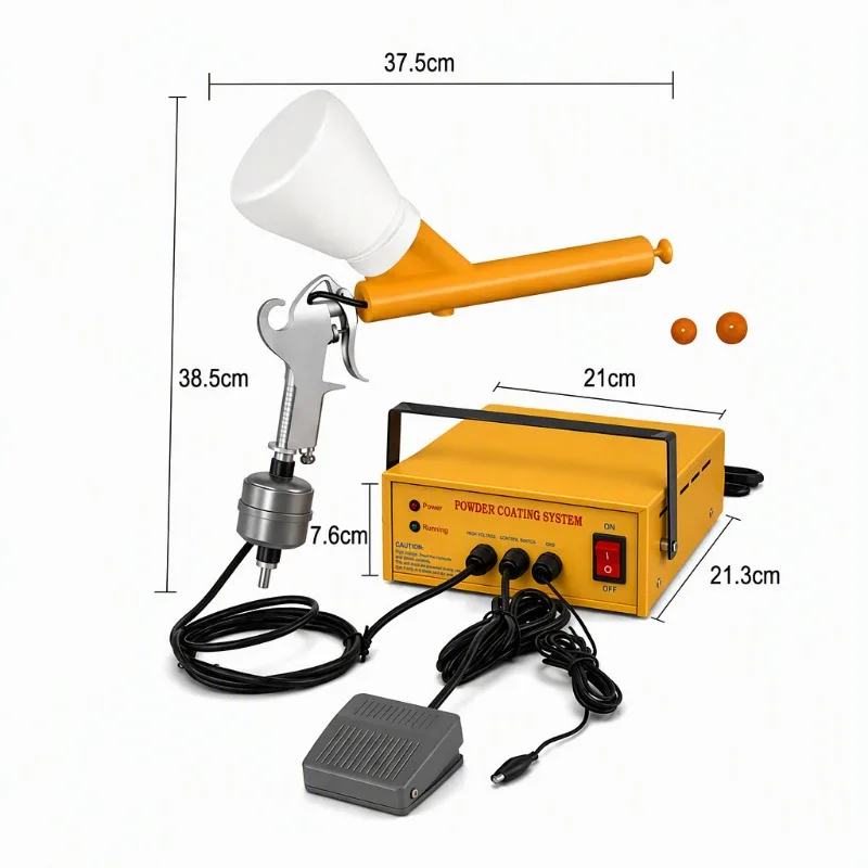 110V/220V Portable Electrostatic Powder Coating Spray Gun, Mini Small Industrial Spraying Equipment for Surface Coating Work