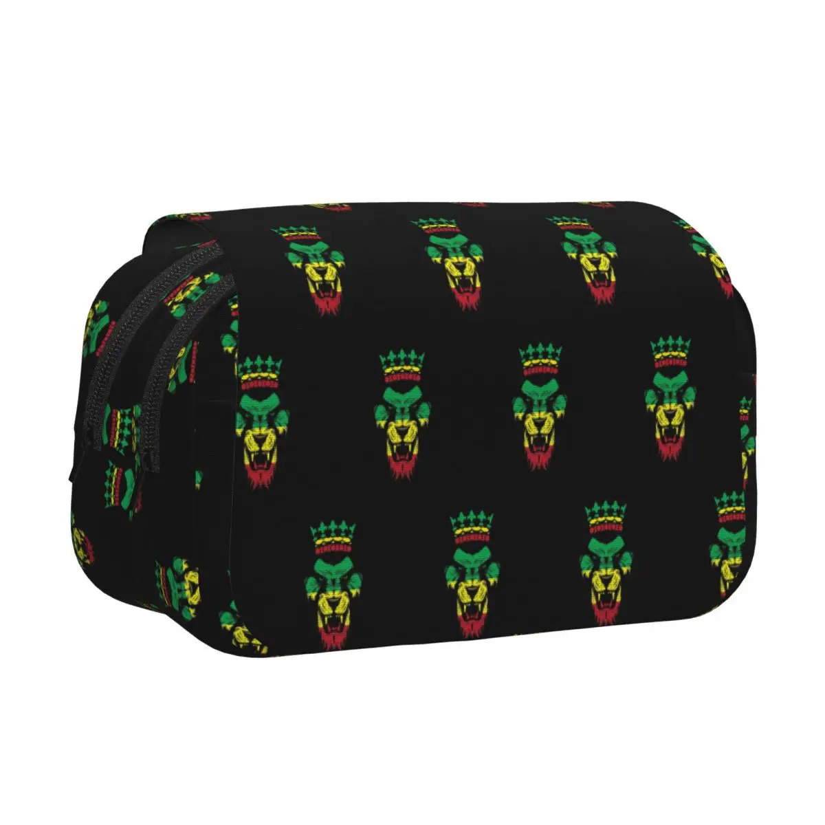 Rasta Lion Stripe Pencil Case Pen Holder Hard Shell Leather Big Capacity Pen Box Pencil Bag for Boy Girl Gifts