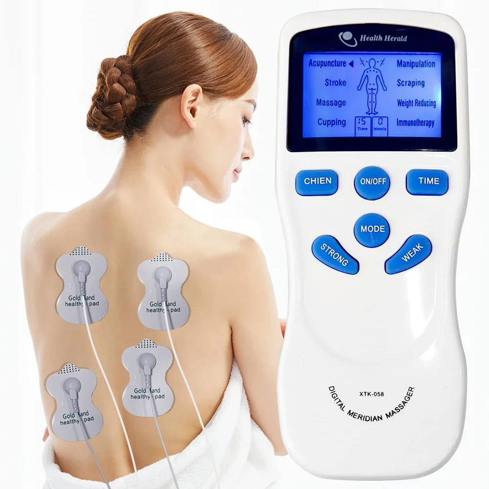8 Modes Dual Channel TENS Pulse Electrostimulator Massager Digital Therapy Electric EMS Muscle Stimulator Body Massager Relax