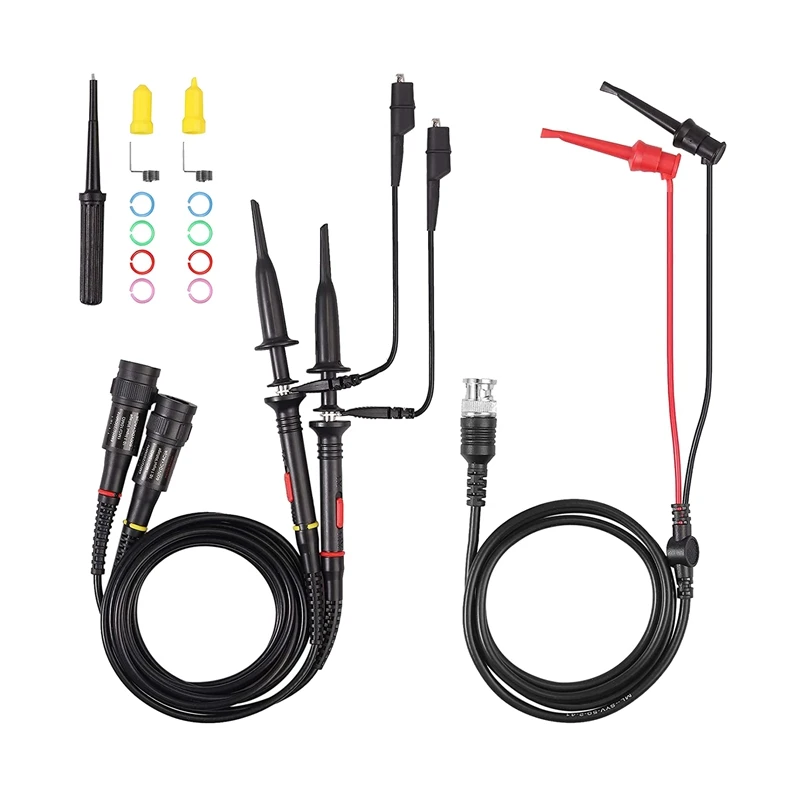 P2200 Oscilloscope Probe With Accessories Kit 200Mhz Oscilloscope Clip Probes 1X 10X With BNC Mini Grabber Test Lead