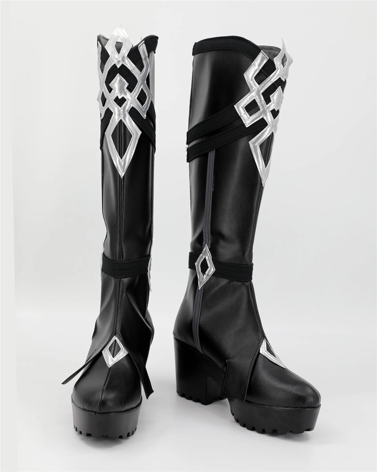 Game Genshin Impact II Capitano Cosplay PU Leather Shoes Boots Halloween Cosplay Prop Custom Made