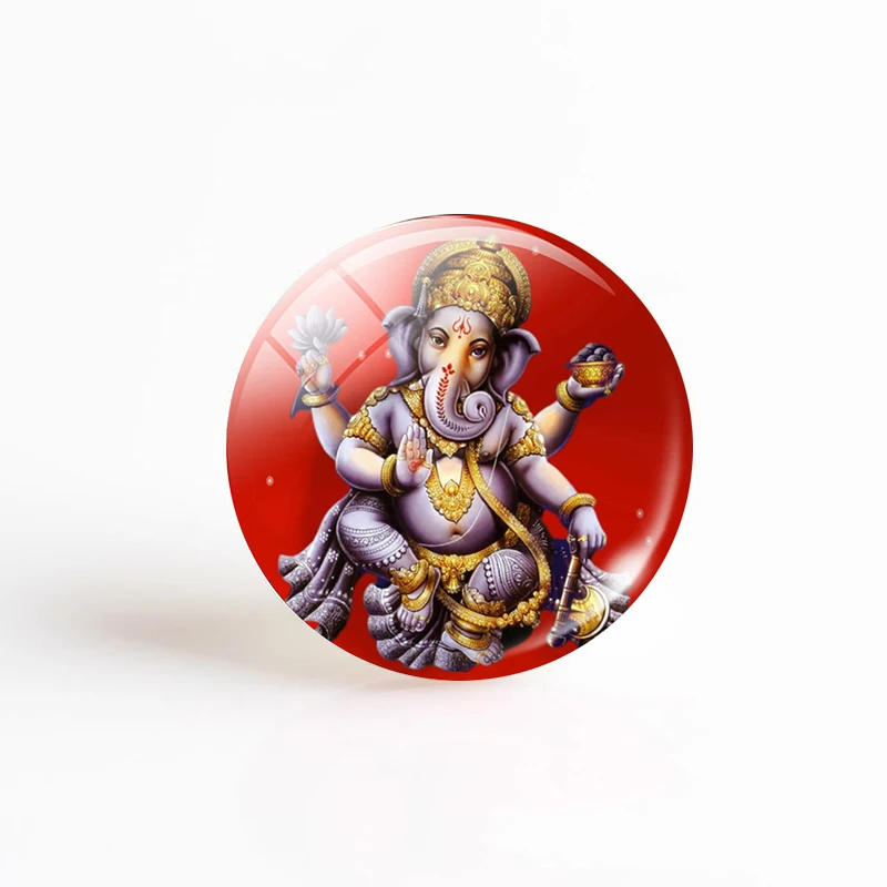 5PCS/SET Lakshmi Goddess Making Necklace Pendant Jewelery Lakshmi Hinduism Amulet Charm Glass Cabochon Pendant for Him or Her