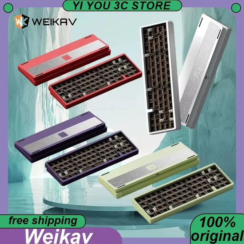 

Weikav Lucky65 V2 Mechanical Keyboard Kit Wireless Tri-mode Aluminum Alloy 3750mAh Hot Swap RGB QMK VIA PC Esports Keyboards Ki