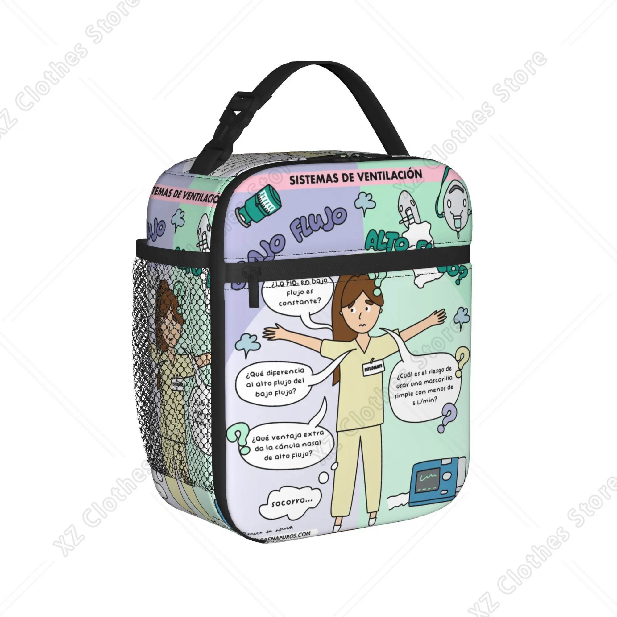 Custom Enfermera En Apuros Doctor Nurse Medicine Lunch Bag  Convenient Lunch Box Girls School Cooler Bag Thermal Lunch Bags