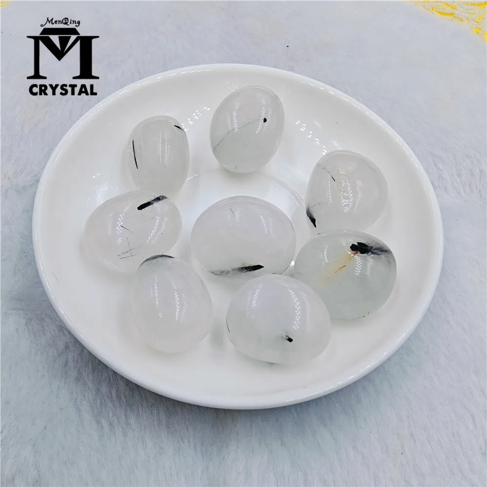 2pcs Natural Black Rutilated Quartz Crystal Black Quartz Crystal polished Crystal Rough Raw Mineral Specimen Stone Home Decor