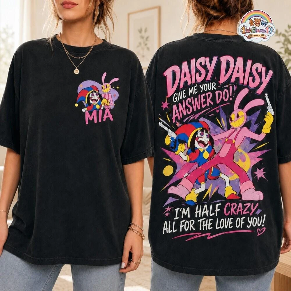 2026 Cartoon Amazing Digital Circus T-shirt Colorful Full Character Poster Printing T-shirt Unisex Short Sleeve