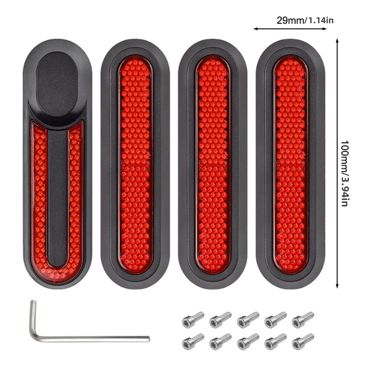 4 Pack Electric Scooter Reflective Side Covers for Safe Driving Front and Front Wheel Plastic Covers for Xiaomi M365 Pro2 Electr