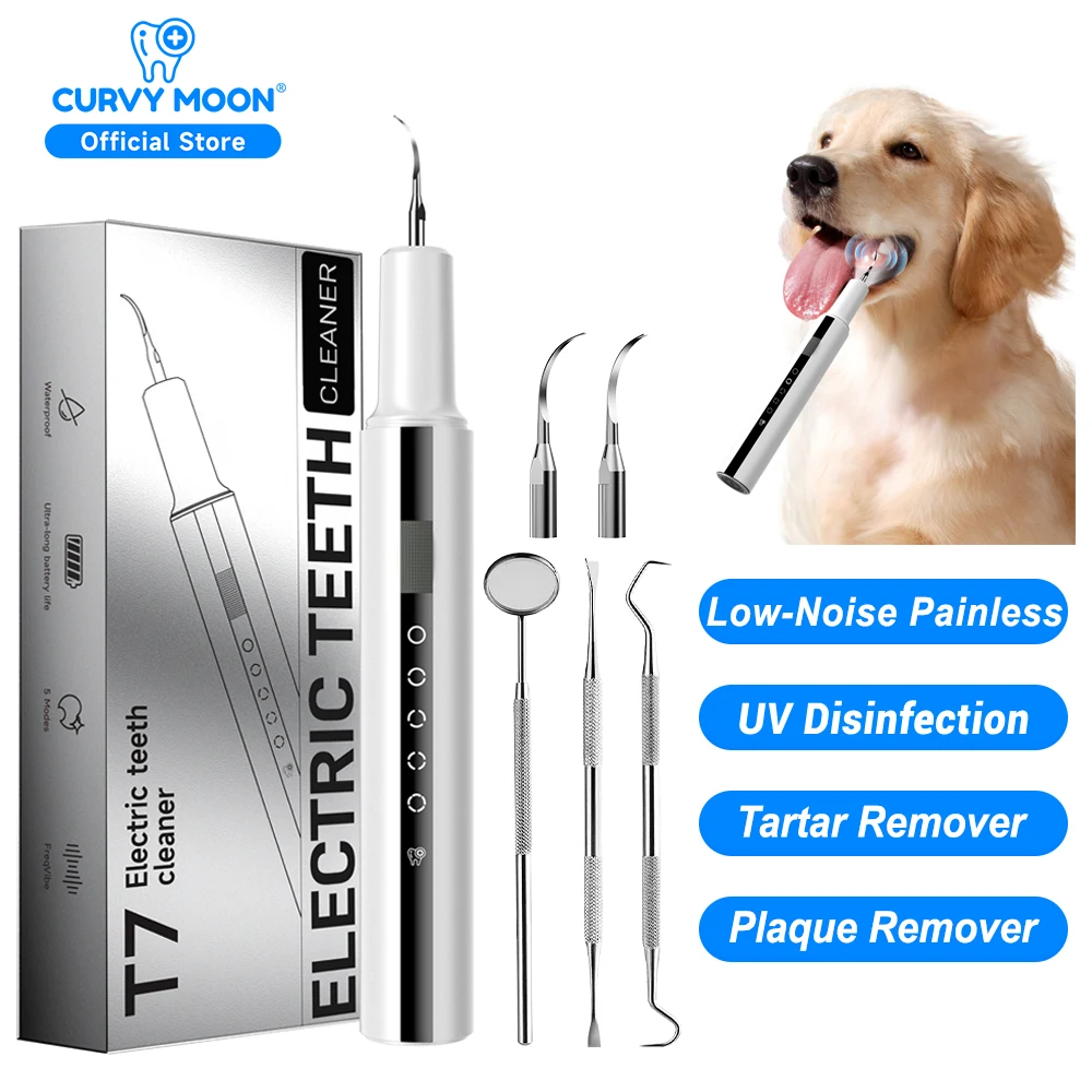 Pet Electric Teeth Cleaner Ultrasonic Dental Scaler Dog Cat Household Tooth Tartar Calculus Plaque Remover Tooth Stains Remover