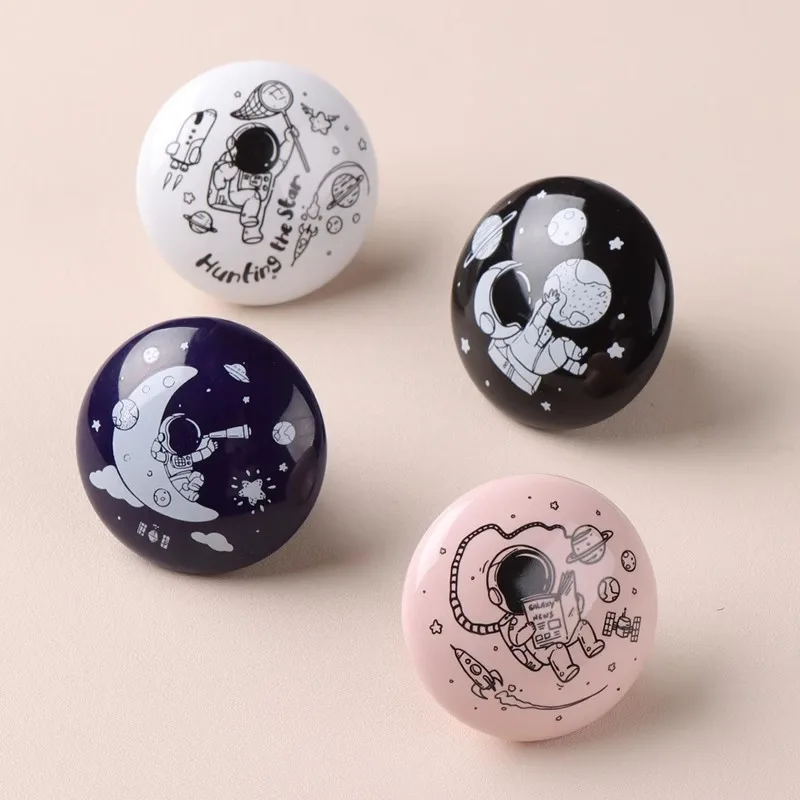 Ceramic Handles for Cabinets and Drawers Cute Wardrobe Pulls for Children's Room Single Hole Dresser Cupboard Door Knobs 1 piece