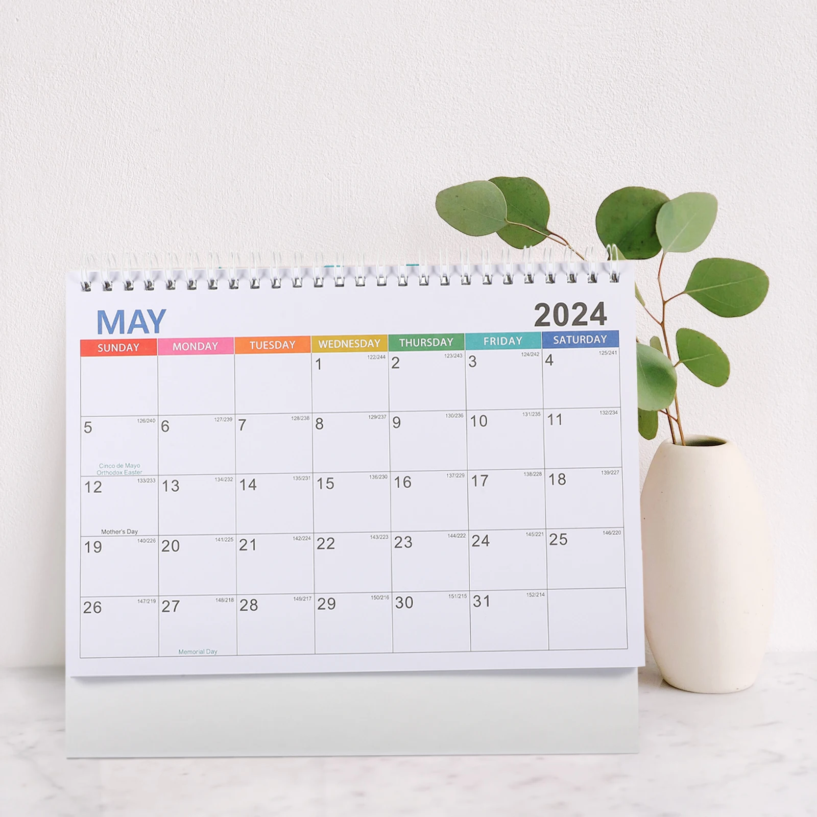 

Delicate Standing Office Supply Desktop For Students Office Workers Bright Color Mini Month Calendar Table Decoration Household