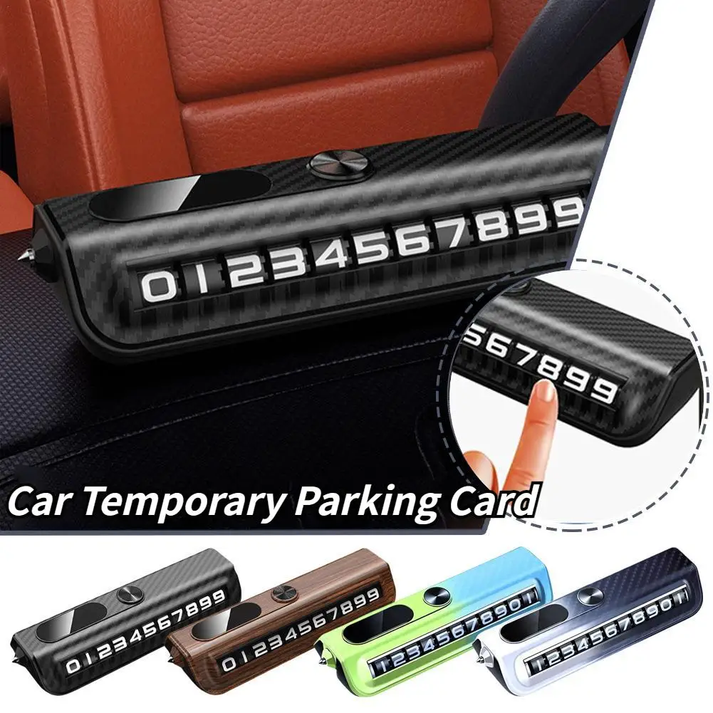 Car Temporary Parking Card Phone Number Plate Roller Adjustment Moving License Plate Phone Plate Auto Interior Accessories