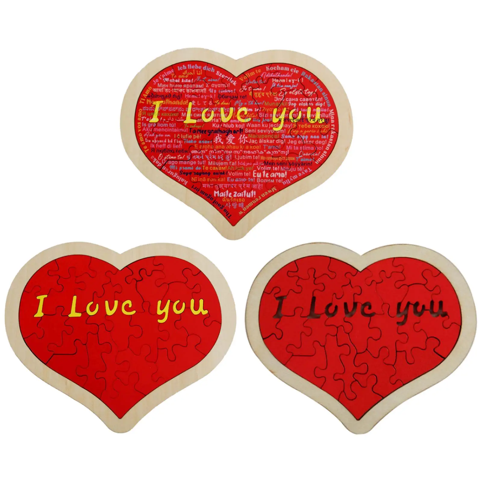 Heart Shape Puzzle for Kids Boys Girls Cute Cognitive Learning Building Blocks Home Decoration for Birthday Wedding Holiday