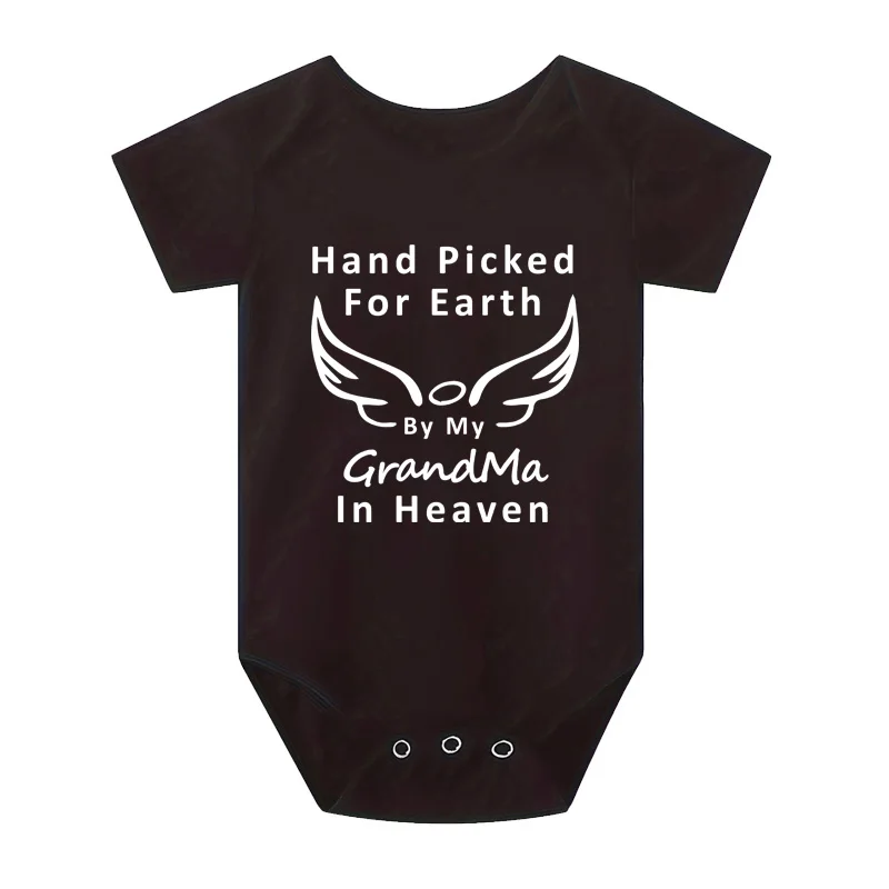 Hand Picked for Earth By My Grandpa/grandma in Heaven Baby Bodysuit Romper Summer Short Sleeve Jumpsuit Onesies - view 6