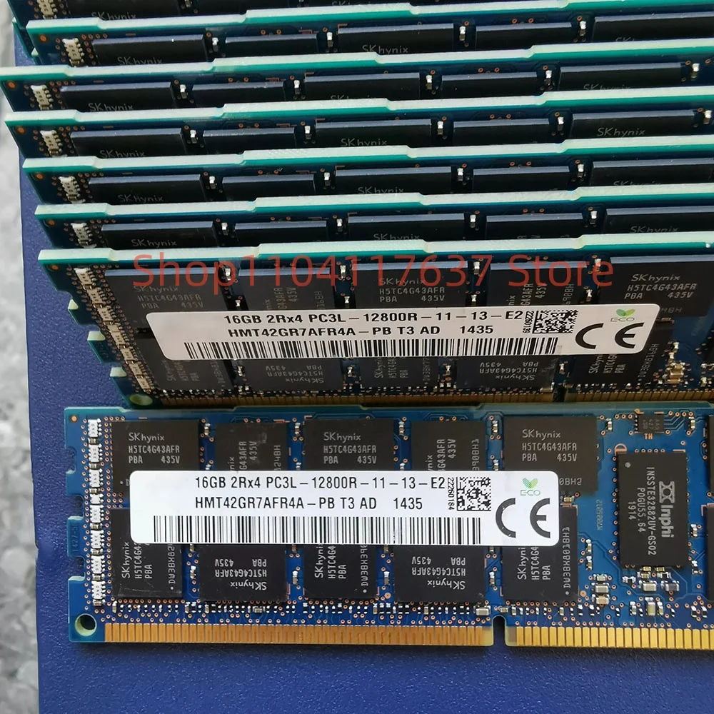 1 Pcs For SK Hynix RAM 16G 16GB 2RX4 DDR3L PC3L-12800R 1600 Server Memory HMT42GR7AFR4A-PB T3