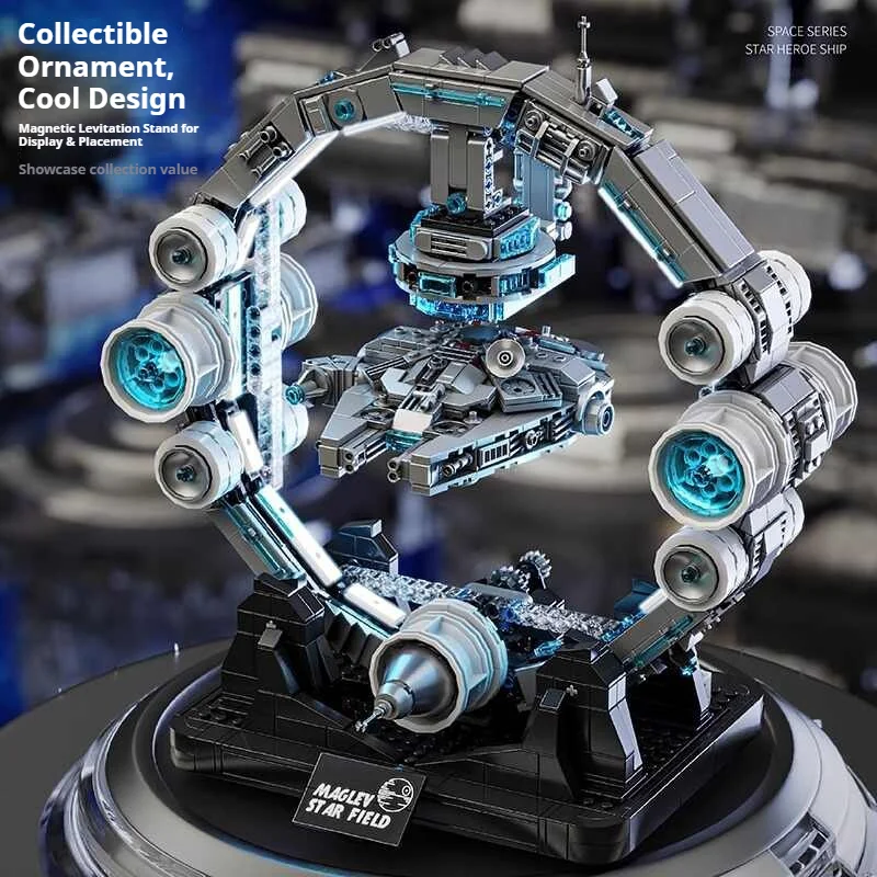 2025 Hot Magnetic Levitation Assembly Building Block Spaceship Model Puzzle Toy High Difficulty Toy Boy Creative Decoration Gift