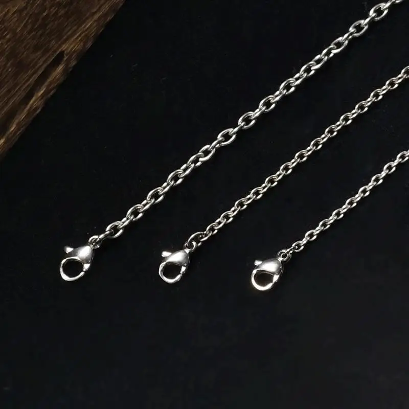 NEW Pure Titanium O Link Chain Necklace 2/2.3/3mm Rust-Resistant Anti-Allergy Titanium Color Necklaces Bracelet Accessory Chains