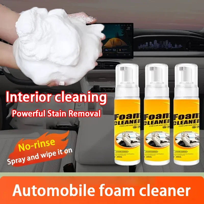 Interior cleaning agent Powerful decontamination car wash liquid Multi functional foam cleaner for cars Water free Accessories