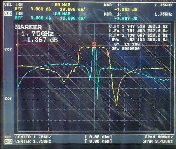 1747MHz SAW band pass filter for UMTS / AWS system, 1dB pass band 1710-1785MHz