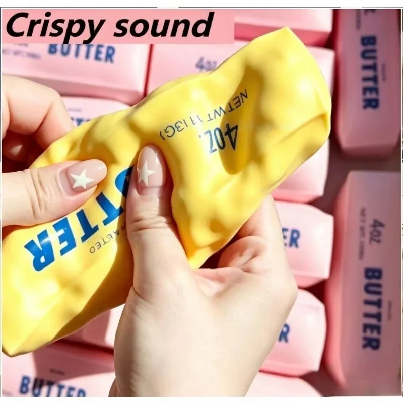 Butter Stick Crunchy Slow Rebound Squishy Stress Ball - Crinkly Sensory Fidget Squeeze Toy for Anxiety Relief And Hand Exercise