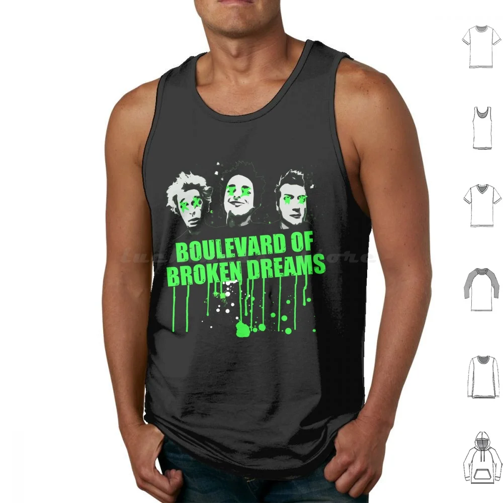 Boulevard Of Broken Dreams Tank Tops Print Cotton Album Punk Band Music Billie Pop Punk Joe Fanart Fan Art Lyrics Songs 90s