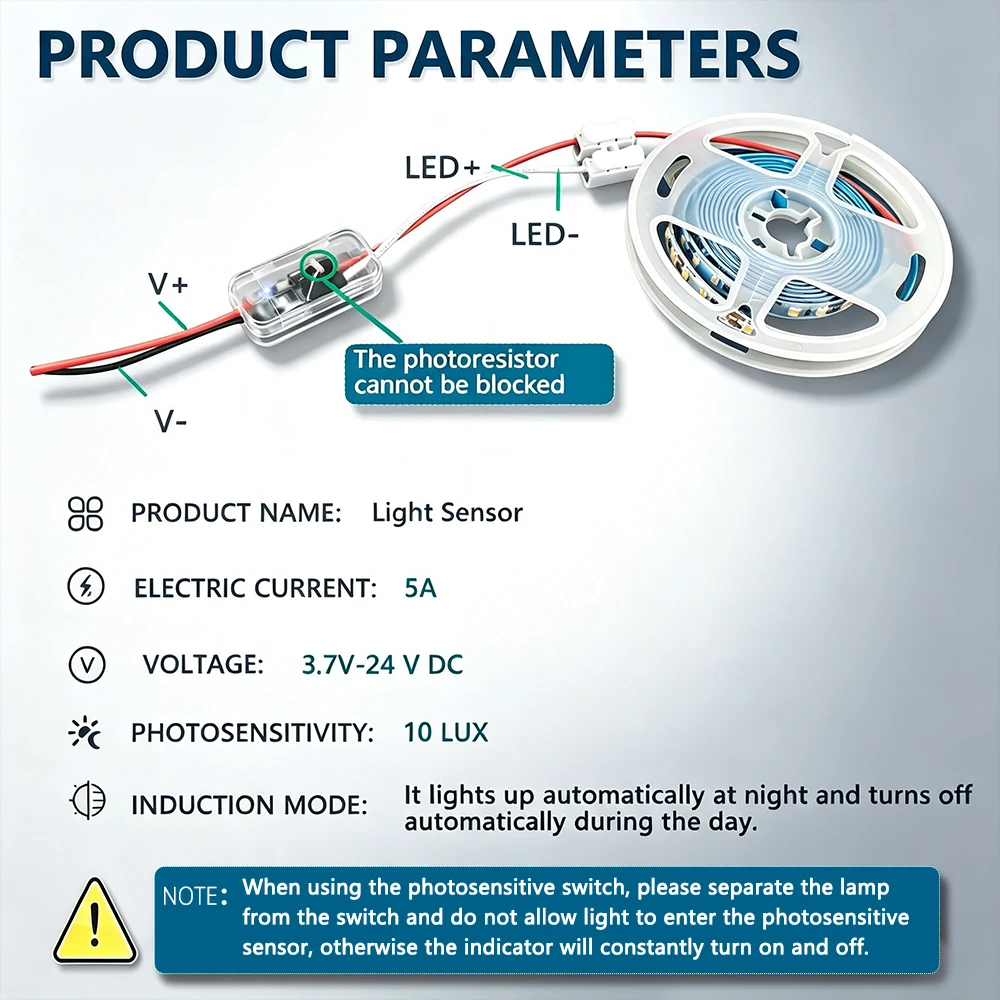 5V-24V USB Light Control Sensor Switch, Remote Control Timing Shutdown, Suitable for Automatic Switching in Corridors and Aisles image 3