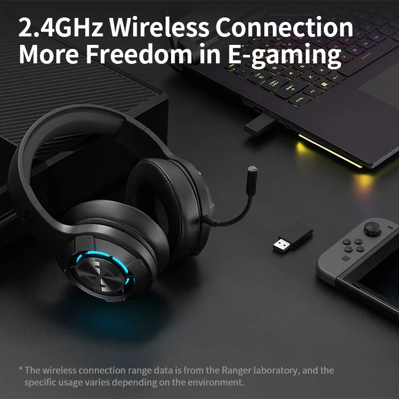 HECATE by Edifier G30 S 2.4GHz Wireless Headphones Bluetooth 5.3 Dual-Mode Connection Gaming Headset for PC/MAC/PS4/PS5/SWITCH