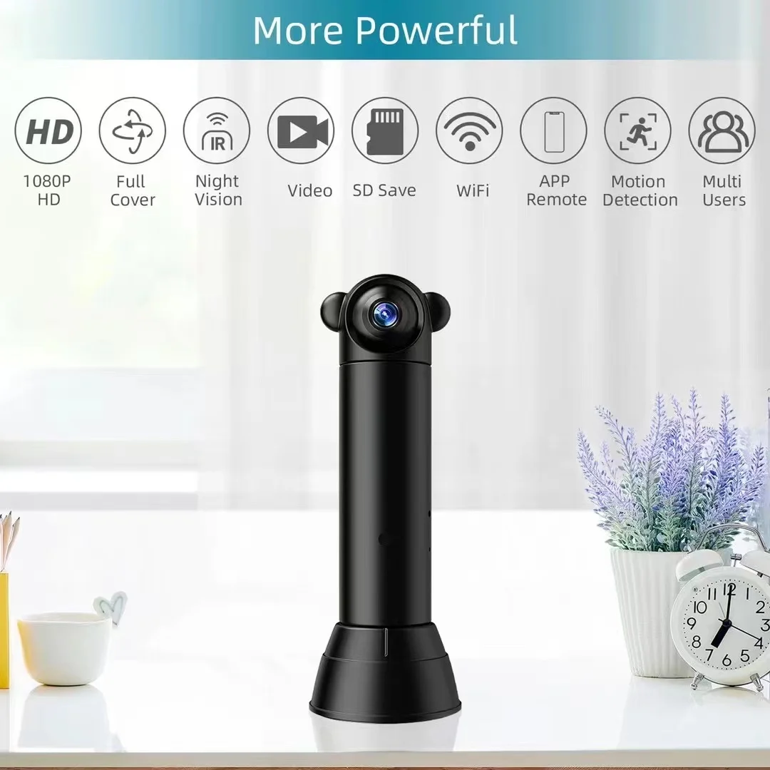 

V10 Monitor HD 1080 WiFi Wireless Camera 360 Degree Rotation Mobile Phone Remote Night Vision Monitor for Home Indoor