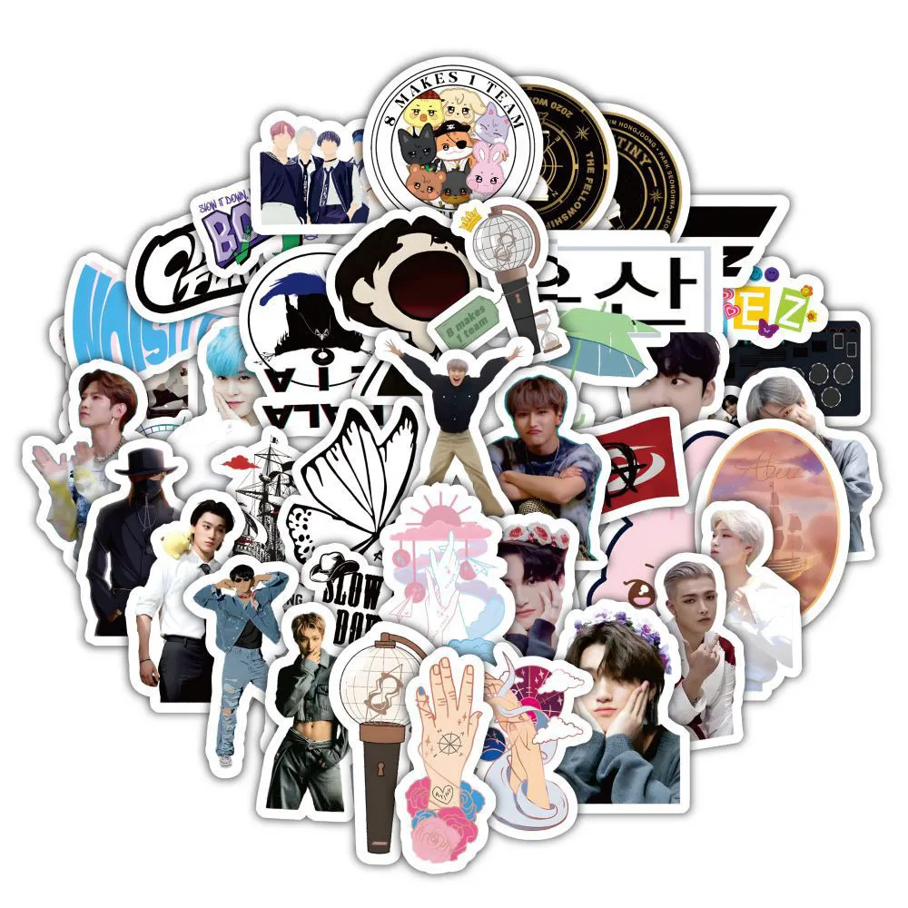 10/60pcs Kpop A-TEE-Z Character Stickers Men's Team Stickers HD Photo for Laptop Cup Notebook Album Collection Work Wall Decal