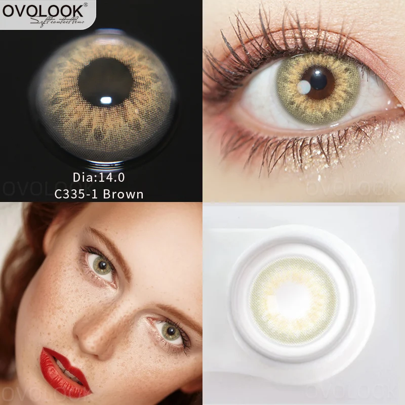 OVOLOOK-1 Pair 15 Colors Lenses Contact Lenses for Eyes Beauty Pupil Natural Eye Color Lens Colored Contacts Half a Year Throw