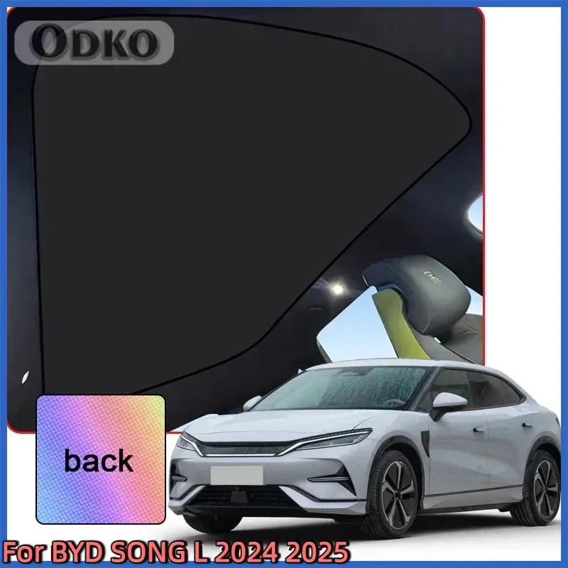 Colorful Ice Crystal Car Roof Sunshade Fit For BYD SONG L 2024 2025 Car Clip-on Sunroof Skylight Blind Shading Cover Accessories