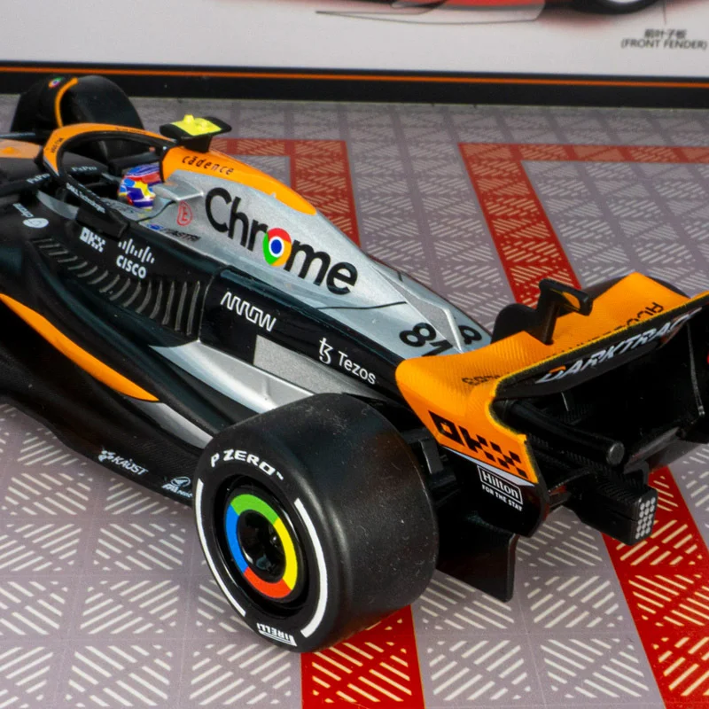 1:24 MCL60 2023 # 81 Oscar Piastri 4 #   Lando Norris P2 Britse GP Mclaren F1 Diecast Racing SuperCar Model Competitie Voertuig Speelgoed
