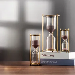15/30/60min Creative Metal Hourglass Sand Timer European Retro Office Bookshelf Study Ornaments Decoration Sand Clock Timer