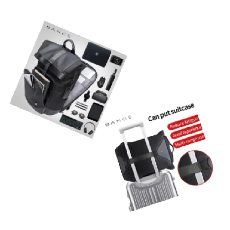 Bange Men Fashion Backpack Multifunctional Waterproof Backpack Daily Travel Bag Casual School Rucksack for Unisex