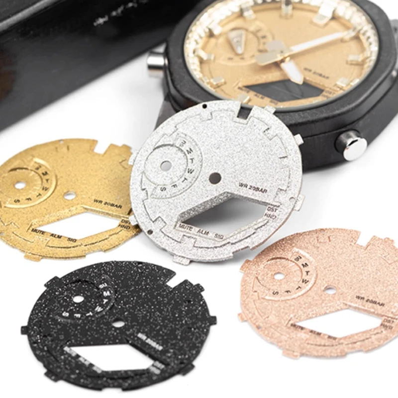 الصقيع الذهب النار نمط الهاتفي ل كاسيو G-Shock Ga2100 Ga-2100 GA-2110 القرص المعدني الاتجاه شخصية الحافة مقياس حلقة ساعة DIY بها بنفسك