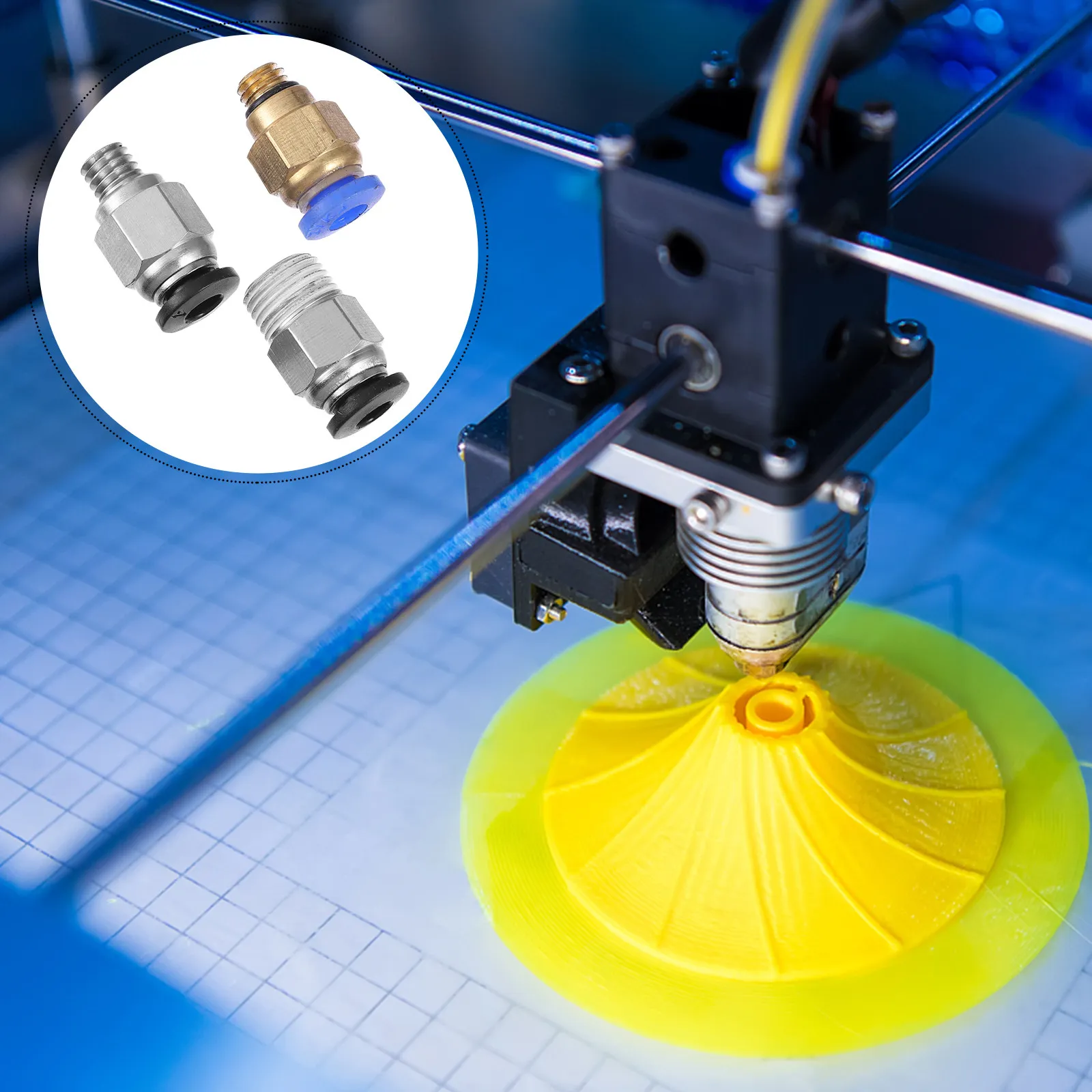 

12Pcs 3D Printer Pneumatic Quick Connector Adapter Brass High Hose Fitting Metal Connector Pneumatic Fittings