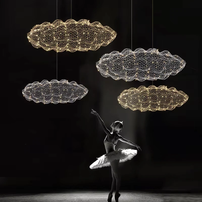 Shopping Mall Clothing LED Pendant Lamps Nordic Restaurants Hotel Cloud Decor Hanging Light Clothing Shopping Mall Chandeliers
