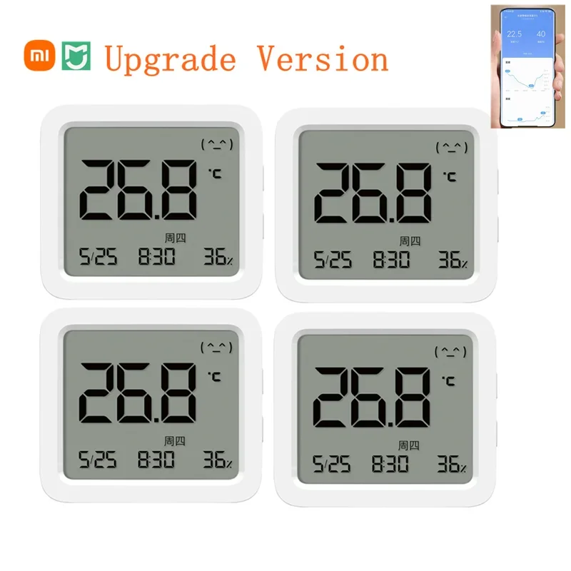 

Xiaomi Mijia Bluetooth Thermometer 3 Multi-function Smart Electric Digital Hygrometer Temperature Humidity 3 Work with Mijia APP