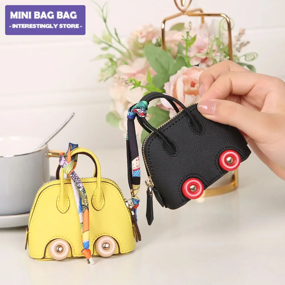 Car Styling Mini Bag Earphone Case for Apple Airpods Case 1 2 3 Pro Soft Leather Storage Bag With Lanyard For Car key Lipstick