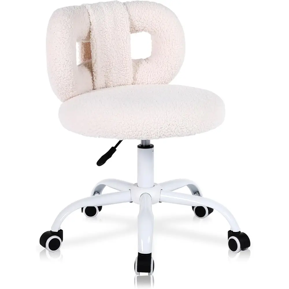 

ern aux ere Home Oice Chair, Height Adjustable Desk Chair with Back and Wheels or Living Room, Swivel Make-up Vanity ArmlChairs