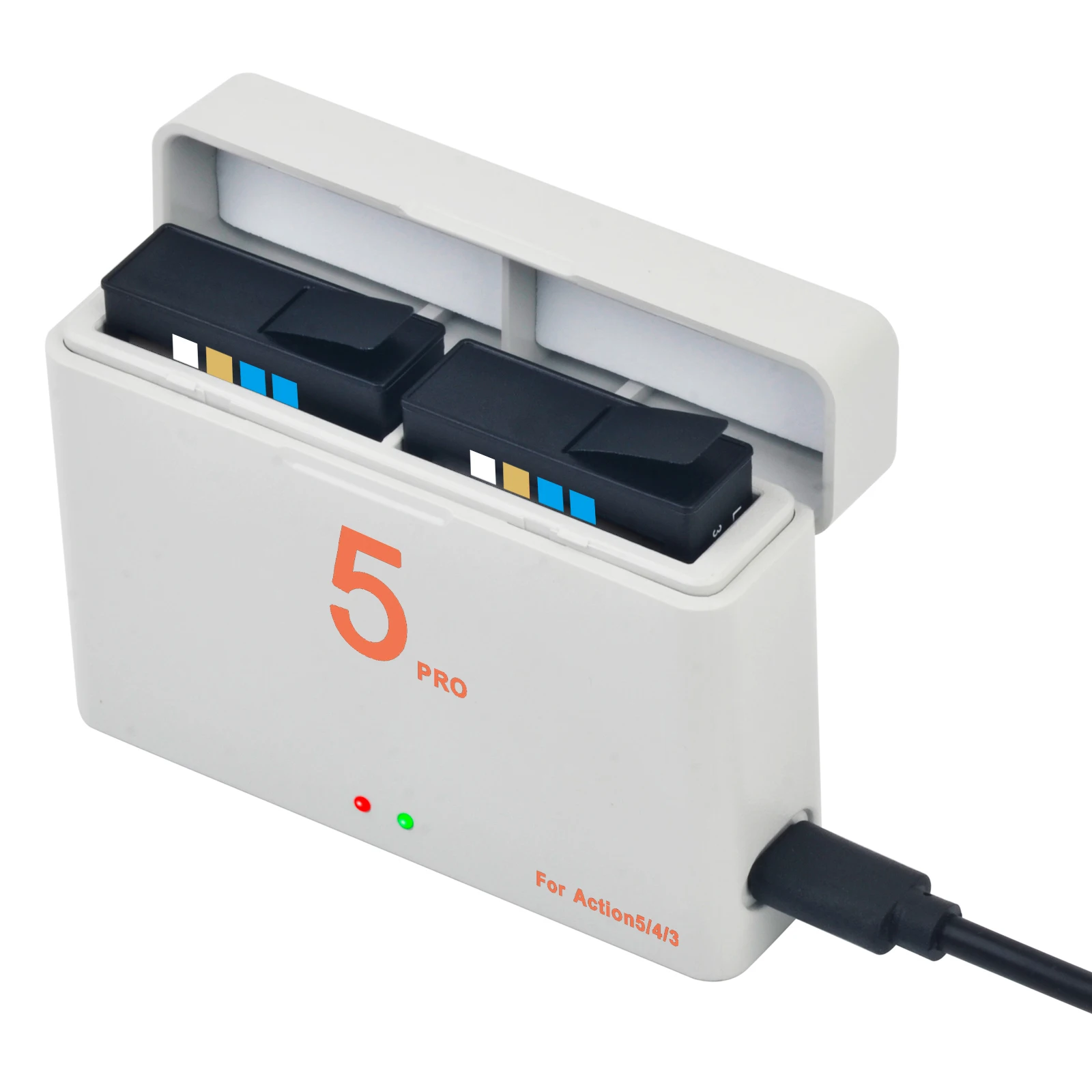 JINVAL Osmo Action 5 2280mAh Replacement Battery + PD20W Fast Dual Charging Case For DJI Osmo Action 6 5 4 3 Camera Accessories