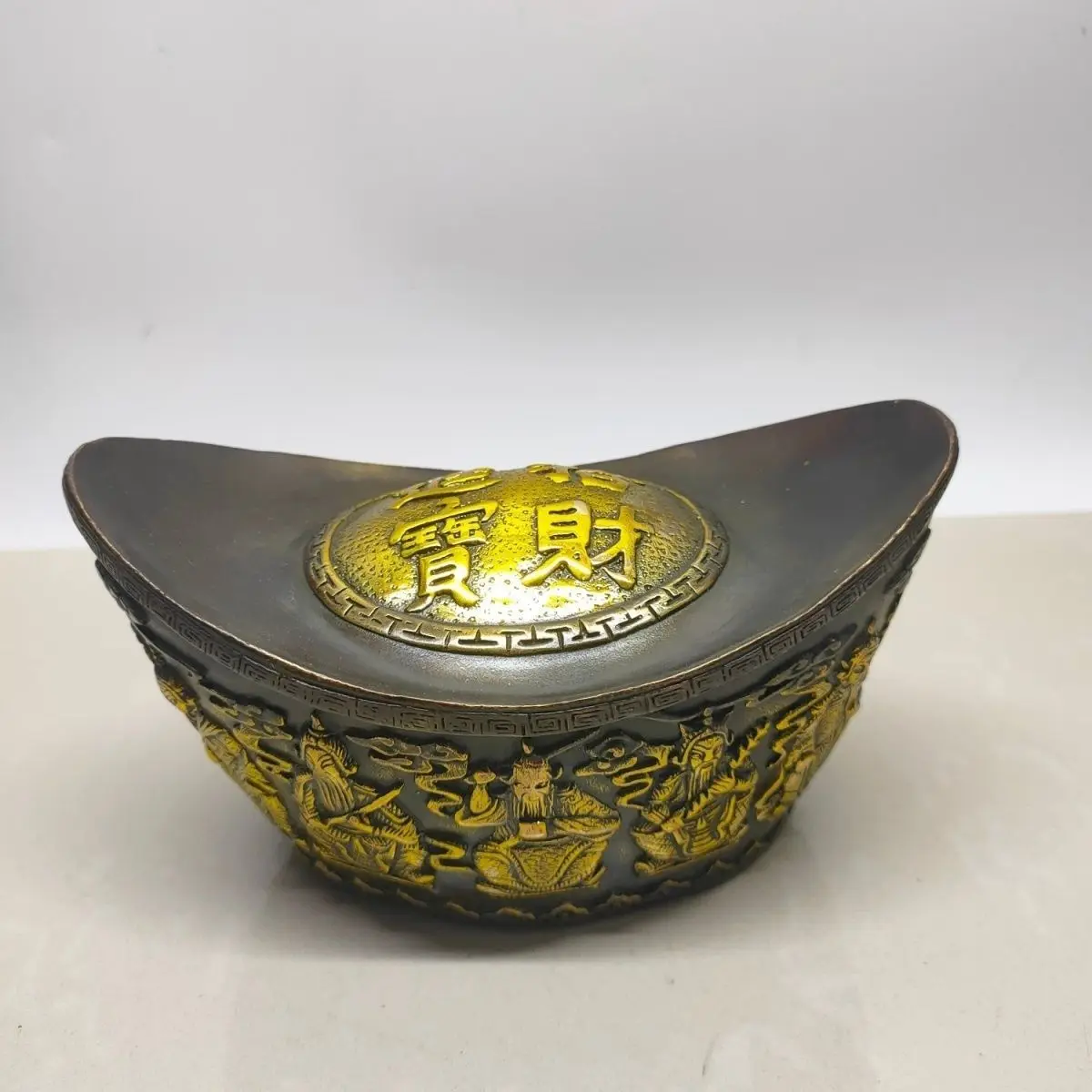 Chinese Bronze Retro Ingot Art Sculpture Feng Shui Cultural Relic/Antique Decoration