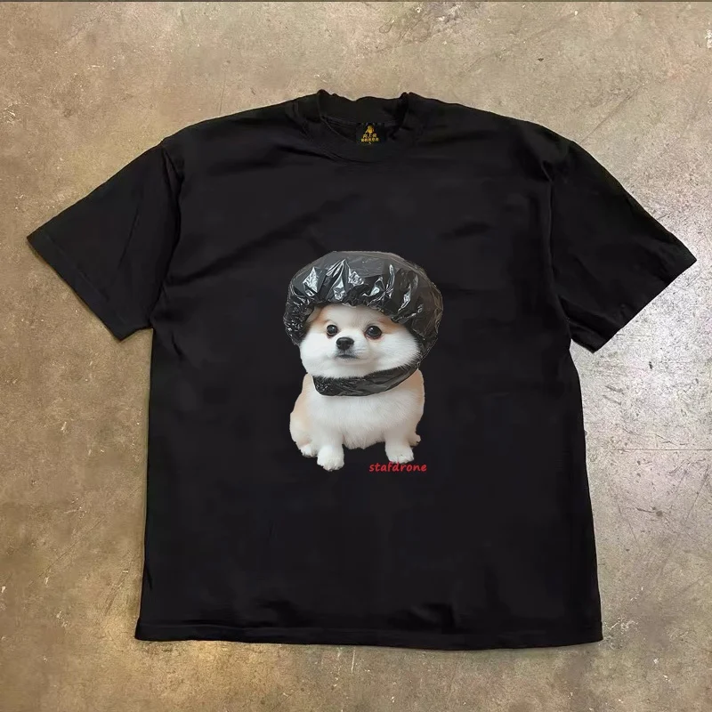 Loose Fit Cotton T-Shirt Unisex Short Sleeve Double Thread UPUPXIA Hero Print Sweat Absorbent round Neck Casual Summer Top