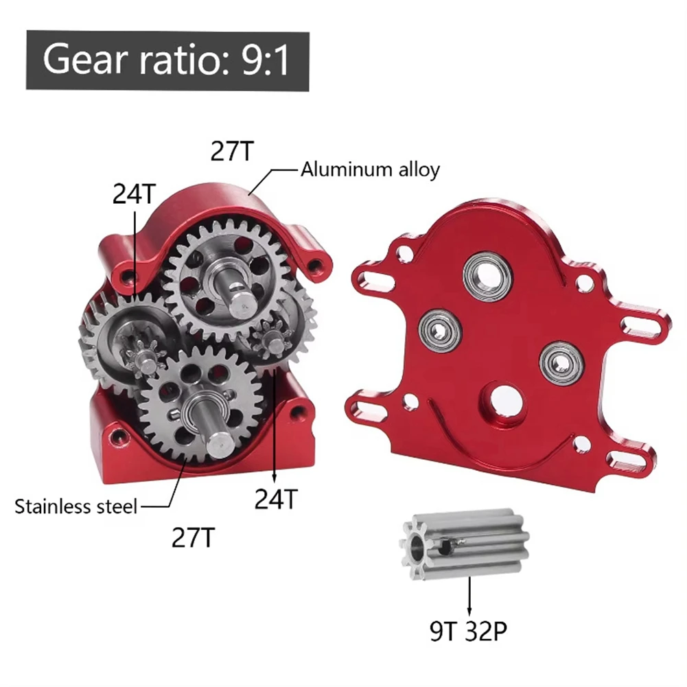 

Component Aluminum Dual Transmission Dig Overdrive Gearbox for 1/10 RC Crawler Car LCG SCX10 Upgrade Parts Purple