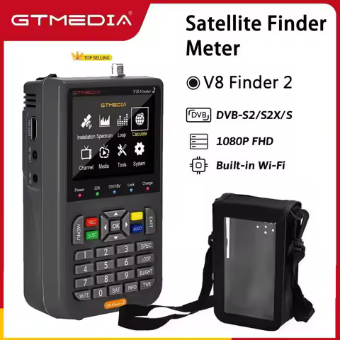 GTMEDIA V8 Finder 2 Satellite Meter DVB-S/S2/S2X Support H.264 7.4V/4000mAh Li-ion Battery 3.5 Inch LCD Fast Charging V8 Finder2