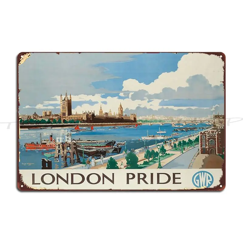 London Pride Vintage Travel Metal Plaque Poster Mural Wall Decor Cinema Party Designer Tin Sign Poster