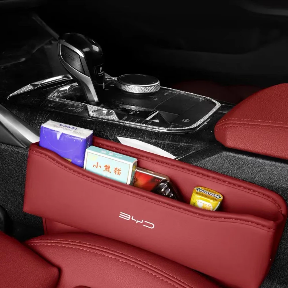 

For BYD Song Plus BYD Yuan Plus Atto 3 Leather car center console seat slit storage box storage bag decoration