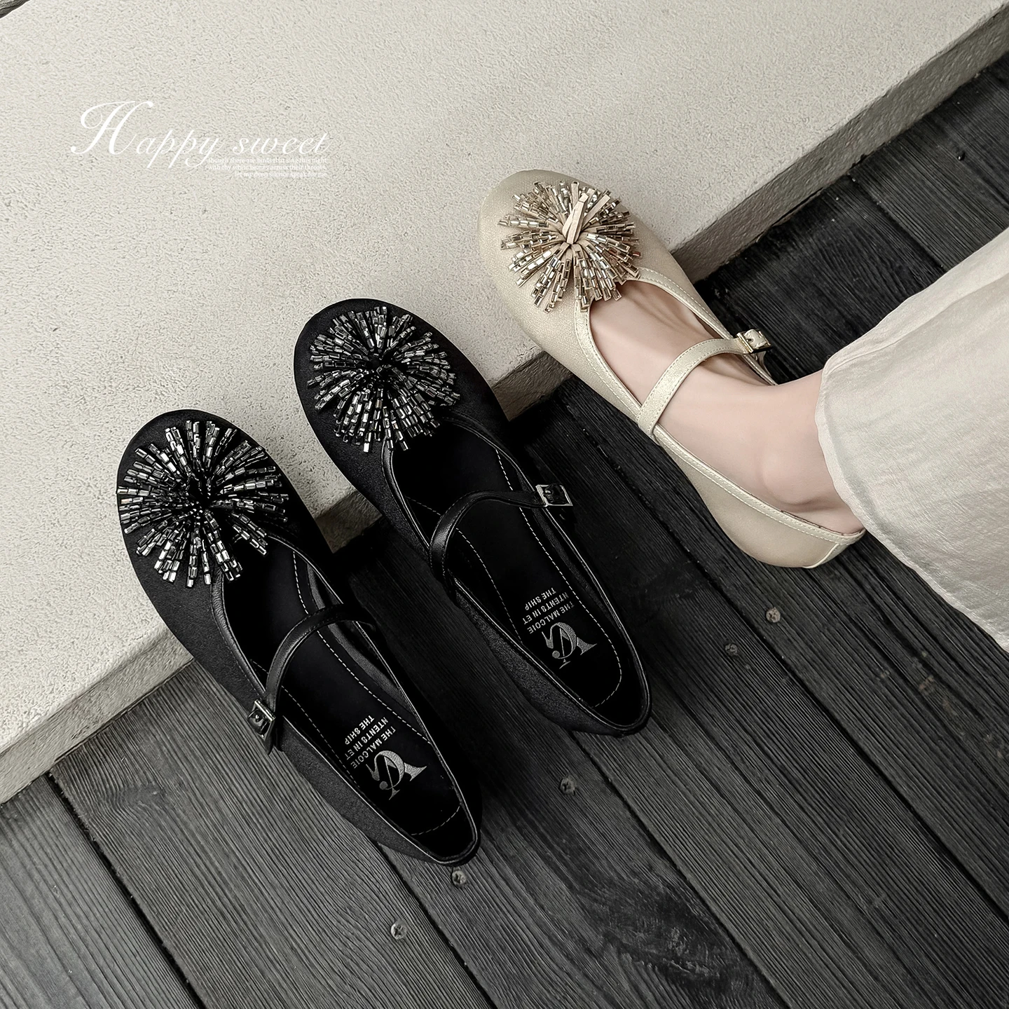 2026 new summer women sandals natural leather 22-25cm mesh+sheepskin flower buckle mary janes low heel women shoes fashion